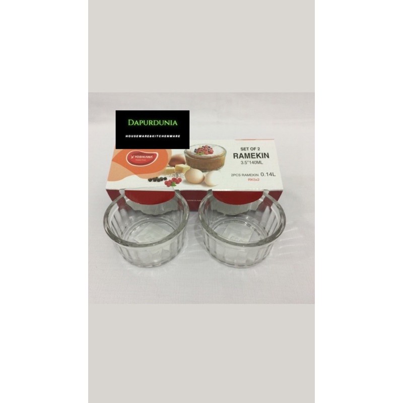 Mangkok kaca yoshikawa ramekin 2pcs ( 140ml / 220ml )