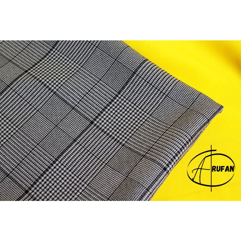 KAIN SEMI WOOL TEBAL KOTAK-KOTAK BAHAN JAS CARDIGAN