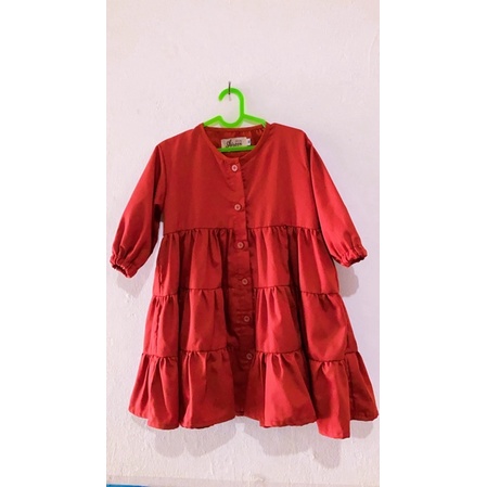 Preloved Dress Tunik Ruffle by Shireen Aqila (2x Pakai untuk foto)