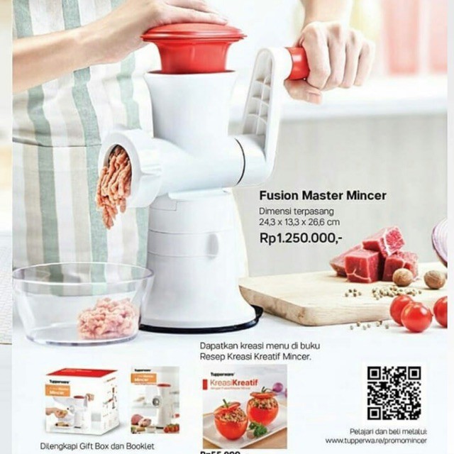 Tupperware Fusion Master Mincer Penggiling Daging Manual Shopee Indonesia