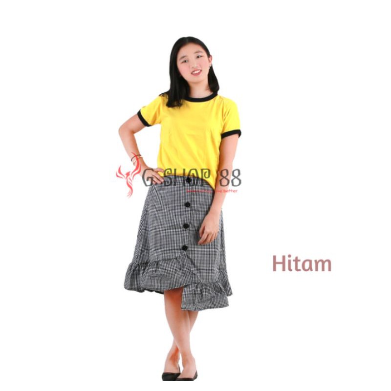ANA-AC ROK ZENIA PENDEK & PANJANG SKIRT TARTAN KOTAK RUFFLE