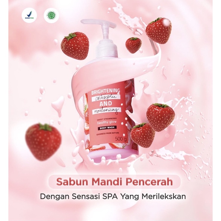 Ella skincare Brightening Strawberry Body Wash/ Sabun Mandi Pencerah