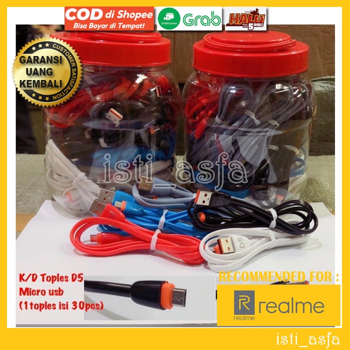 Kabel Data Charger Buat HP REALME C33 C31 C30 C30S C20 C20S C21 C22 C23 C1 C2 C3 2 3 4 PRO C11 C12 E