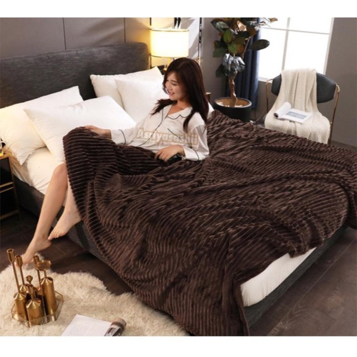Selimut Bulu Polos Cokelat 180x200 Super Halus Termurah Terlaris #Bantal#Guling#Sprei#Bedcover#Murah