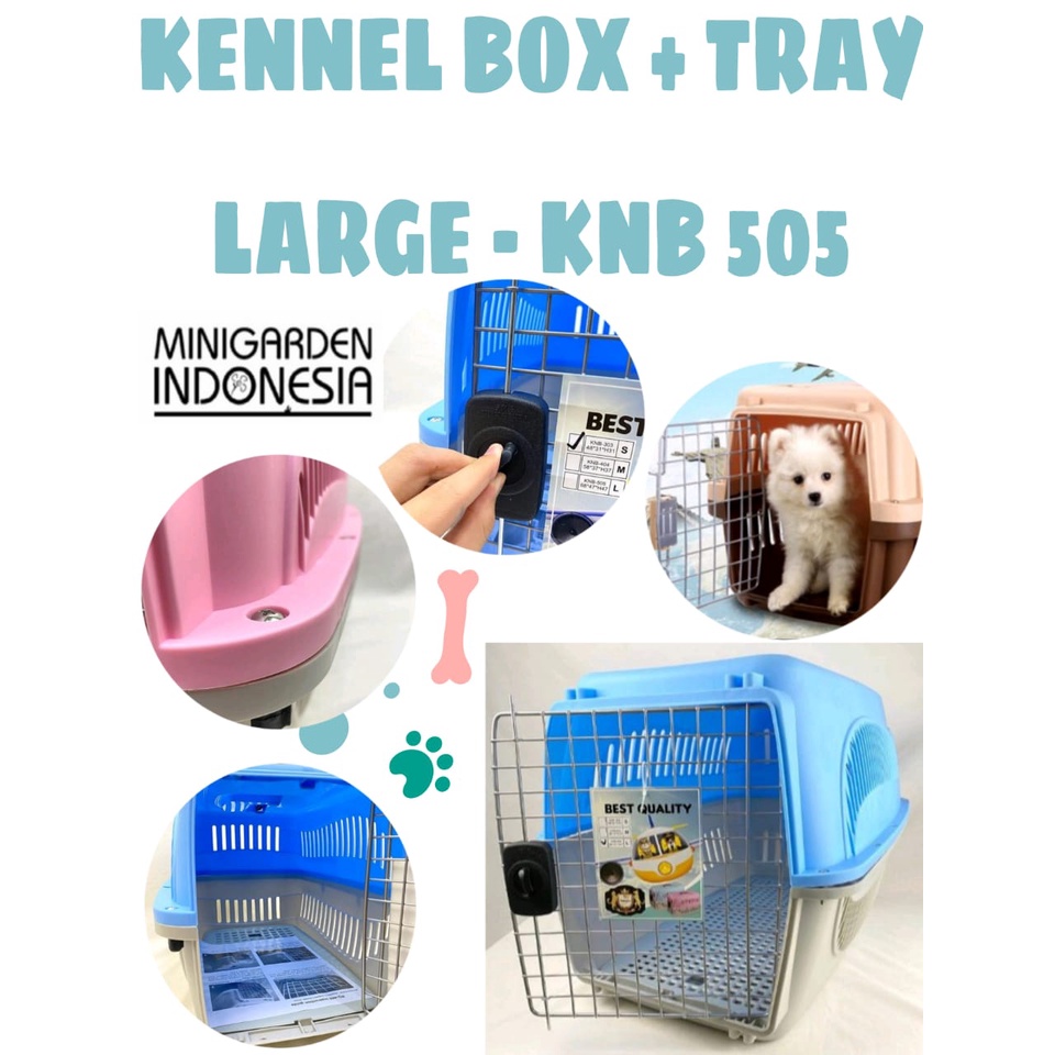 KENNEL BOX LARGE KNB-505 pet cargo tas kandang travel anjing kucing - bubble+dus