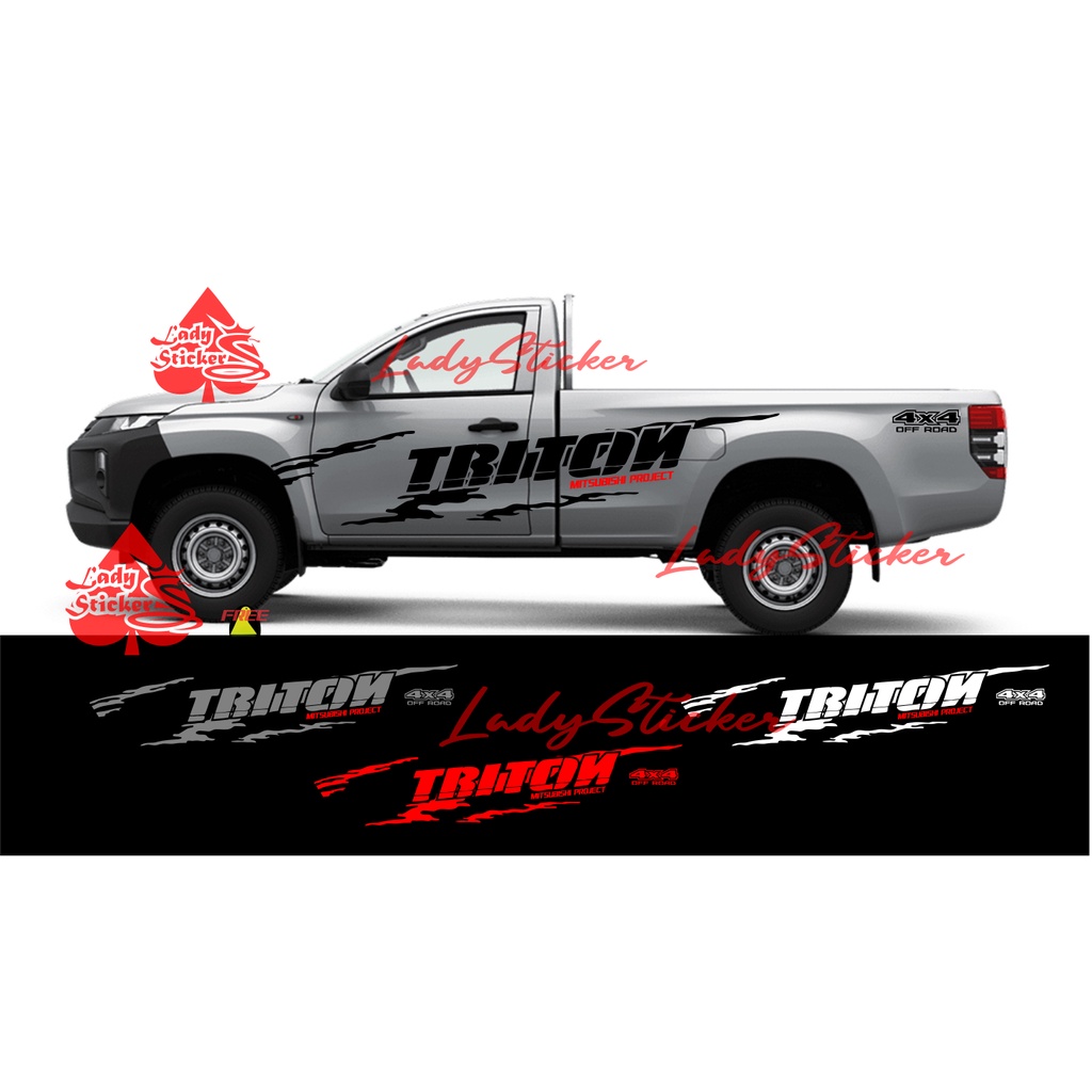 STICKER STIKER MOBIL TRITON SINGLE CABIN CUTTING STICKER MOBIL MITSUBISHI TRITON SINGLE CABIN