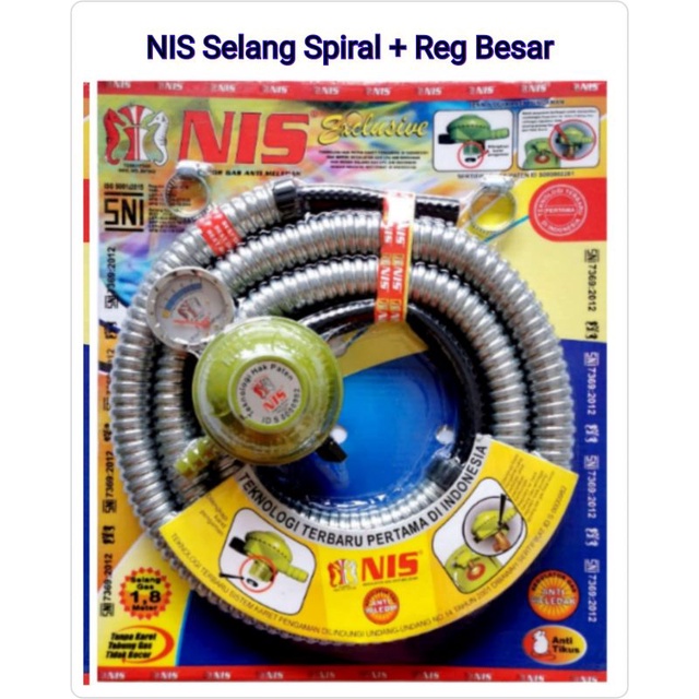 Regulator NIS Selang Spiral Paket + Regulator Meter Besar