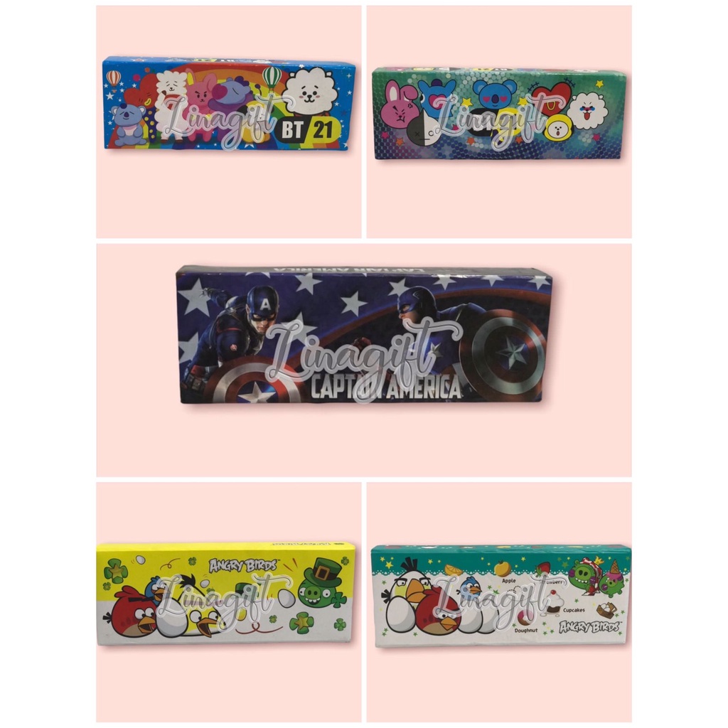 TEMPAT PENSIL / KOTAK PENSIL DUS MAGNET - PENCIL CASE BOX BT$ BT2I MERAH BIRU HIJAU UNGU HIJAU MERAH - RED BLUE PURPLE GREEN