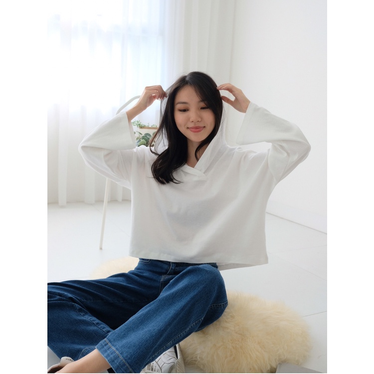 T-0378 Oversized Crop Hoodie