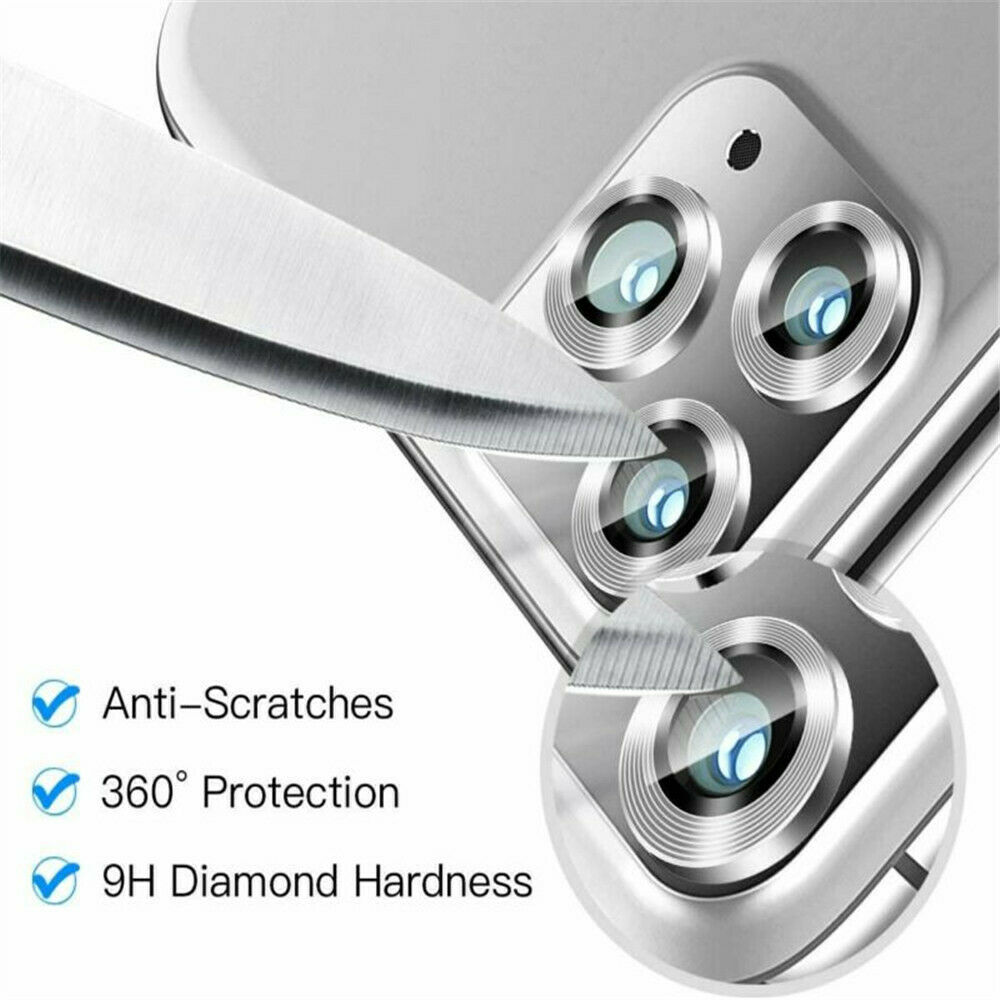 For iPhone 11 12 Mini Pro Max Mini Metal+Tempered Glass Camera Lens Full Cover Protectors Luxury Protective Cap