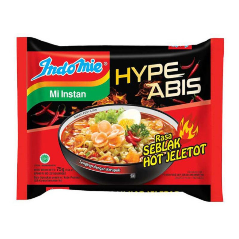 

INDOMIE HYPE SEBLAK HOT JELETOT 5x75 GR