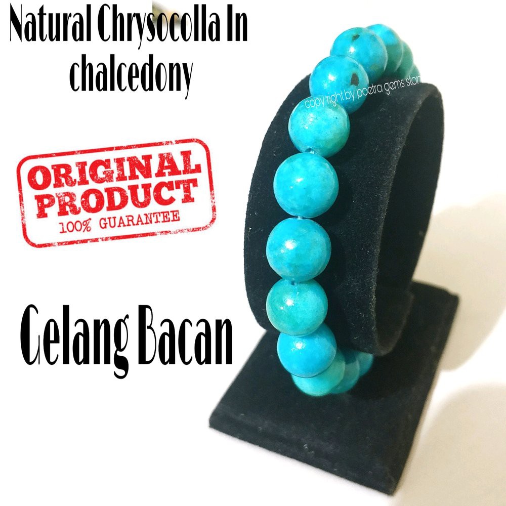 NATURAL GELANG BACAN CHRYSOCOLLA In CHALCEDONY TERMURAH