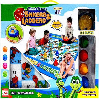 Mainan anak ular tangga karpet ukuran besar/mainan edukasi anak ular tangga-Game Snkers dan Ladderd