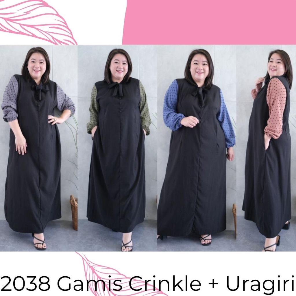 M - Gamis Jumbo Kombinasi Crinkle Uragiri 2038