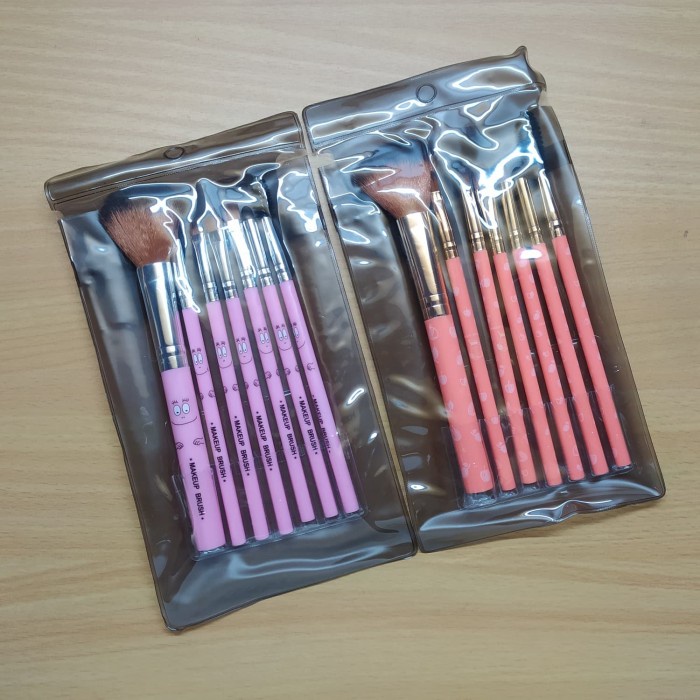 KUAS BRUSH MAKE UP SET BLUSH ON FANCY KARAKTER LUCU ISI 7 7IN1