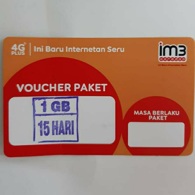 Voucher Indosat 1 gb 15 hari exp juni 2020