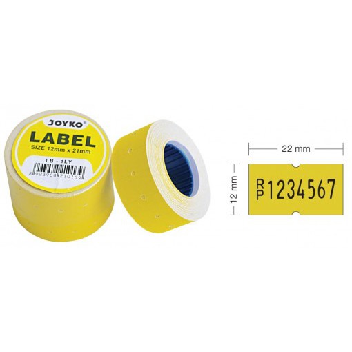 (1/2 slopan) label refill isi labeller stiker tag harga nama kode barang putih kuning 1-2 line baris