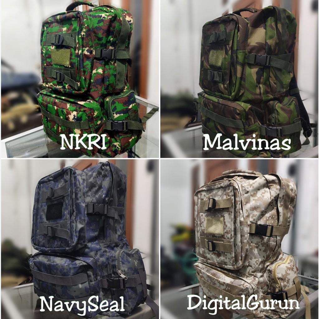 COD ! GROSIR TAS RANSEL ARMY 3P LORENG CAMO POLOS BACKPACK BAG 25L 30L UKURAN BESAR TACTICAL OUTDOOR