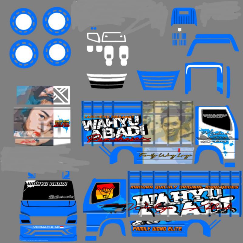 

Stiker miniatur truck skala 1:24