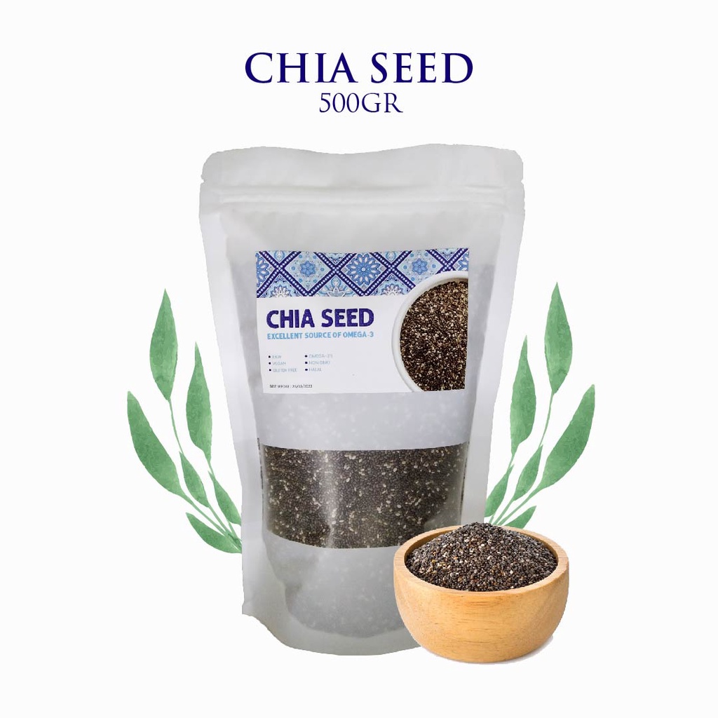 organic chia seed 500gr premium original non GMO cia seed mexico black chia seed chiaseed asli