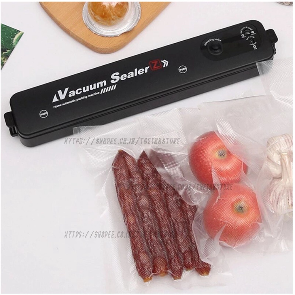 Vacuum Sealer Mesin Press Plastik Pengemas Makanan Fresh Food Rumah Tangga Segel Film Vakum Sealer Serbaguna Bonus 10 Buah Plastik