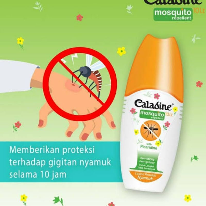 ORIGINAL CALADINE MOSQUITO REPELLENT 100 ML SPRAY / LOTION ANTI NYAMUK CALADIN 10 LT