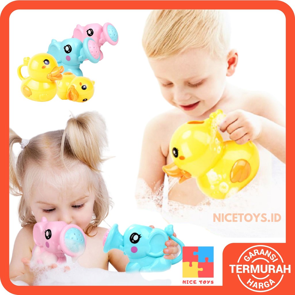 Watering Bath Duck and Elephant Mainan Mandi Anak Gajah dan Bebek Mainan Mandi Bayi Mainan Air Anak Bath Toys Baby Bath Toys