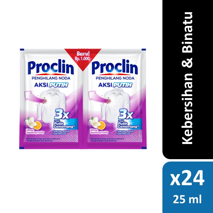 Proclin Aksi Putih Sachet 25ml - 24pcs