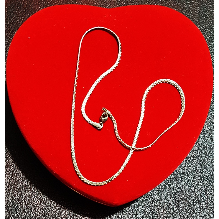 Kalung Rantai Gepeng ruas panjang, besi putih asli ambon