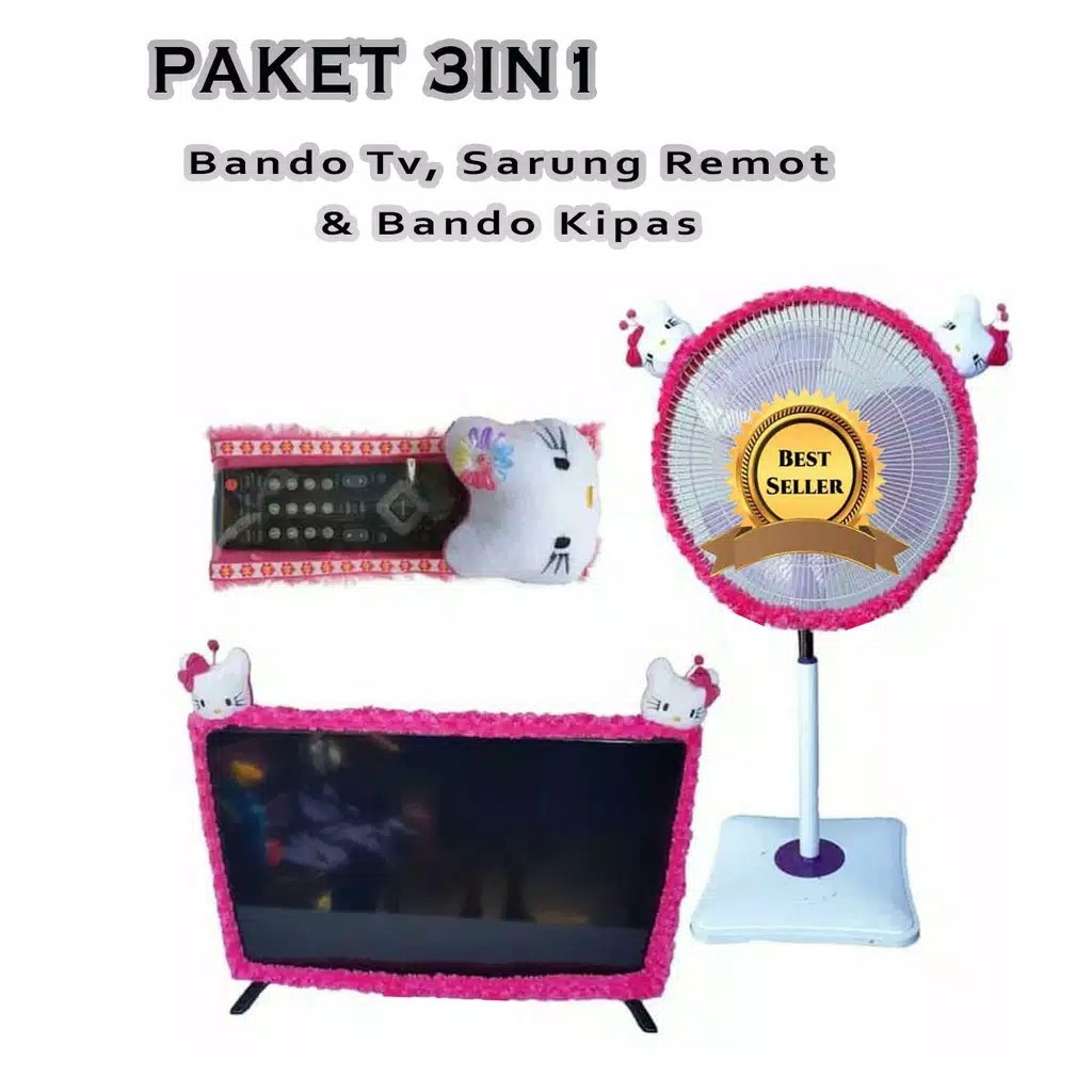PAKET HEMAT SET 3 IN 1 COVER TV KIPAS DAN REMOT