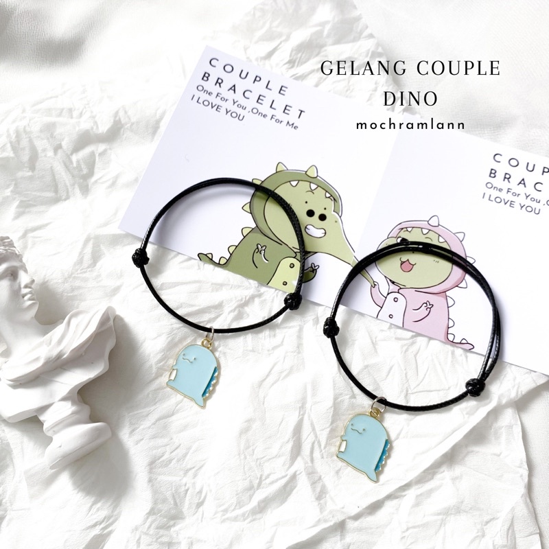 Gelang Dino Tali Anti Air / Gelang Couple Dinosaurus / Gelang Viral