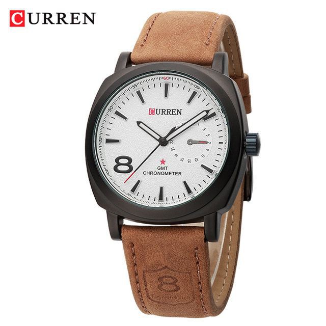 CURREN 8139 Jam Tangan Pria Analog Tali Kulit WK-SBY