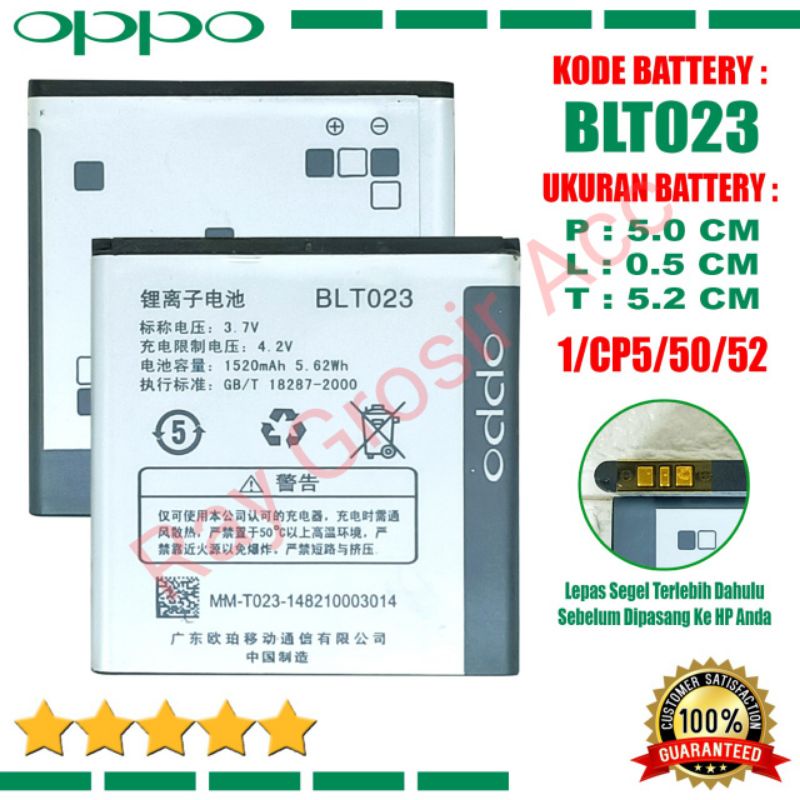 Baterai Original OPPO BLT023 BLT-023 Find 3 A91 X905 R807