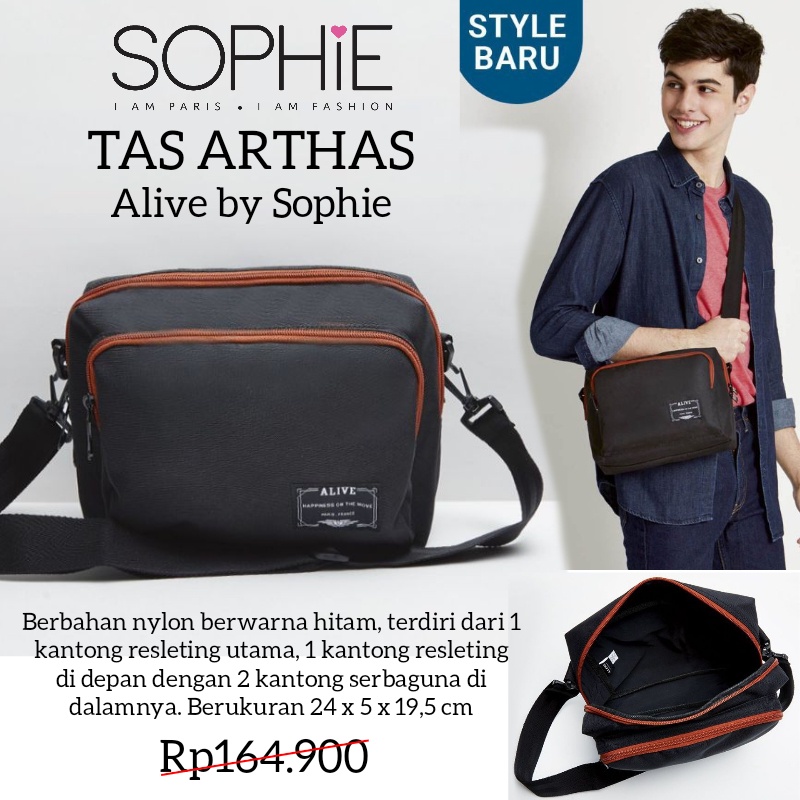 TAS ARTHAS ALIVE SOPHIE MARTIN PARIS PROMO TAS COWOK TAS PRIA MAN CROSS BODY BAG