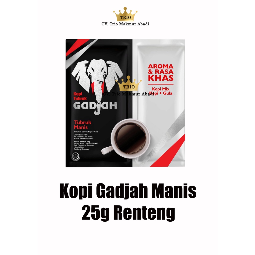 

Kopi Gadjah Tubruk Manis 25g Renteng