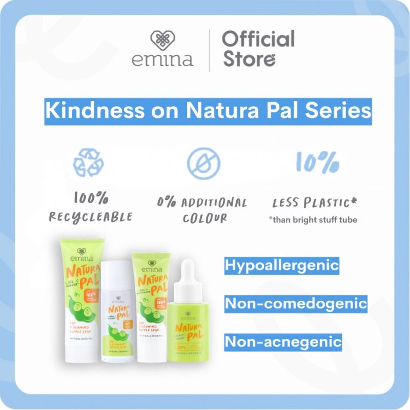 EMINA Natura Pal Toner Essence | Serum | Gel Cleanser | Gel Moisturizer