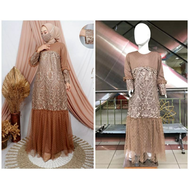 Gamis Tile Mutiara // Gamis Tile Mutiara Couple Ibu dan Anak / Gamis Tile Couple Motif Sama