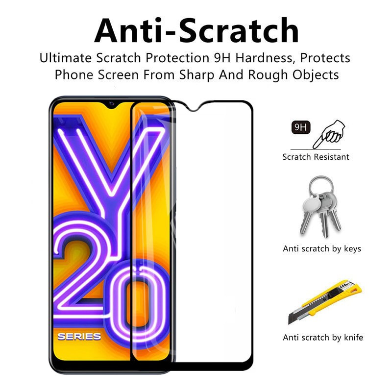 Case VIVO Y20/Y20i Ultra Slim Auto Focus Leather Premium SoftCase + Tempered Glass Anti Gores Layar