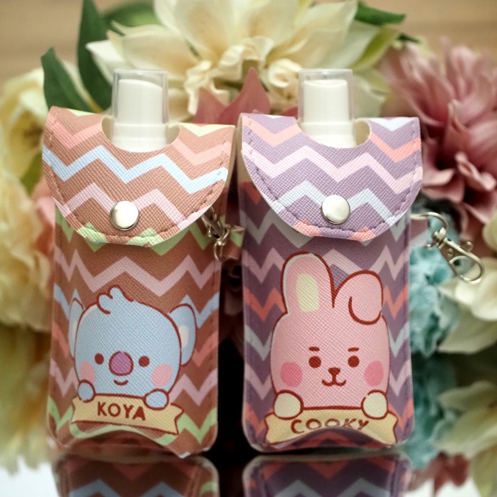 Gantungan Kunci Hand Sanitizer Spray BT21 Pouch Botol Portable Karakter Murah Boneka BT21 BTS