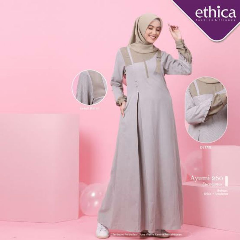 Ethica Ayumi 260 Dark Slate / Ethica Ayumi 260 Eucalyptus / Gamis Remaja Masa Kini