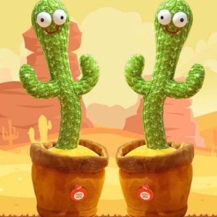 Mainan Boneka Kaktus LED Menari Music Dan Rekam Suara/Dancing Cactus Toy AA009