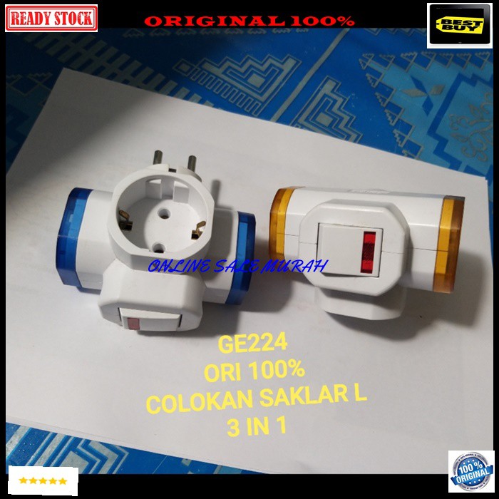 G224 ori 100% Colokan listrik kepiting 3 in1 saklar lampu Steker Cabang on off stop kontak listrik 3in1 terminal kepiting piting stop kontak setrum multifungsi universal tahan panas penambah original  PRAKTIS GK PERLU BONGKAR PASANG RUMAH TINGGAL COLOK SA