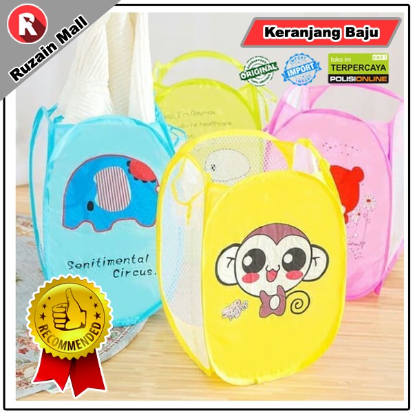 Ruzain Mall | Keranjang Baju Kotor Lipat | Keranjang Baju Tempat Pakaian Kotor | Laundry Basket