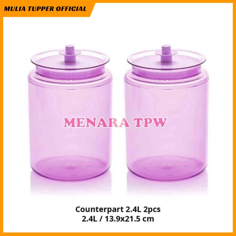 Tupperware Counterpart Ungu 2.4L 2pcs Toples