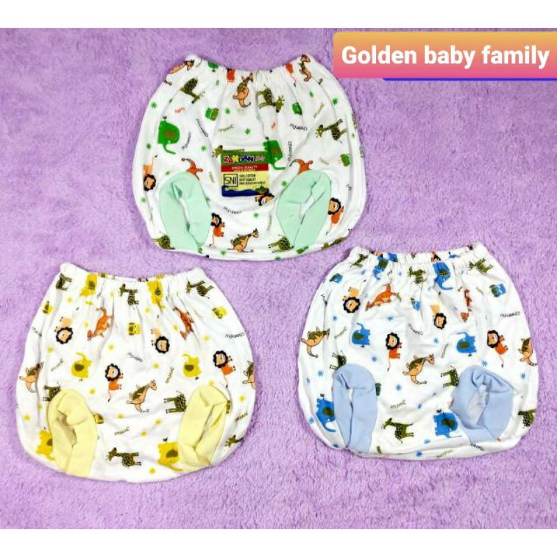 6 PCS Celana pop Zahdan SNI new born Putih Full Print