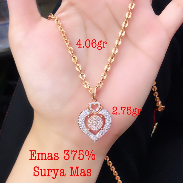 Kalung dan liontin emas 375%