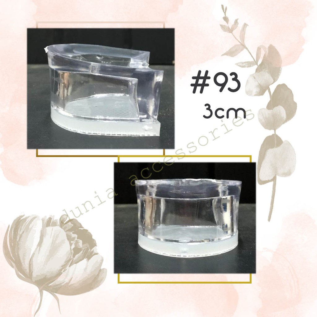 HAK KACA BENING HEELS TRANSPARAN KOTAK TEPLEK 3CM KODE (93) LOKAL