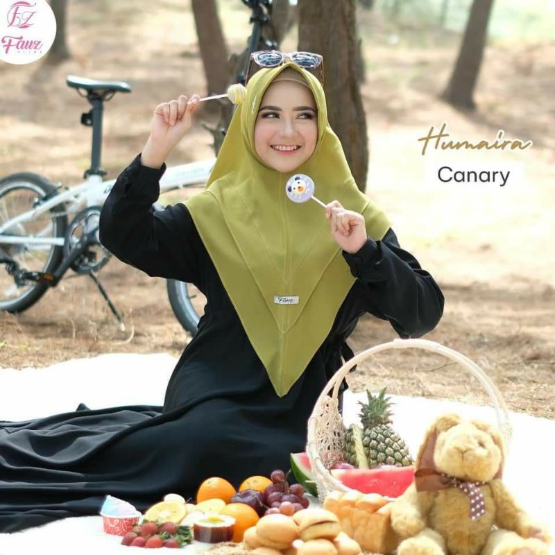 READY BERGO HUMAIRA FAUZ HIJAB CANARY SIZE L KHIMAR DUA LAYER KHIMAR FAUZ HIJAB KHIMAR SYARI