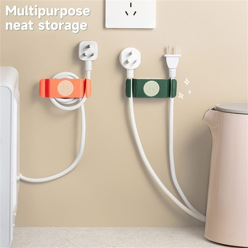 4pcs 360 Derajat° Klip Holder Power Plug Kabel Data USB Multifungsi Dapat Diputar Dengan Perekat