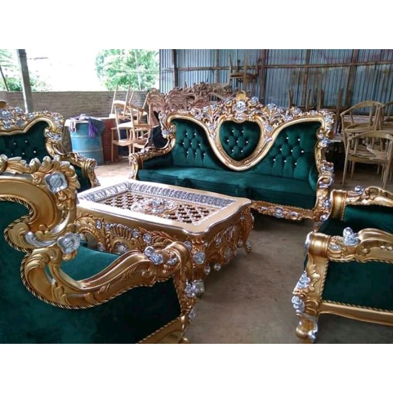 kursi tamu mewah kayu jati